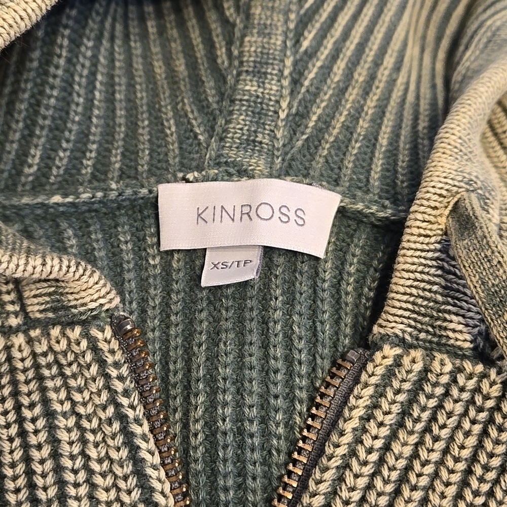 Kinross Distressed Green Zip-Up Hoodie Sweater - Picture 7 of 8